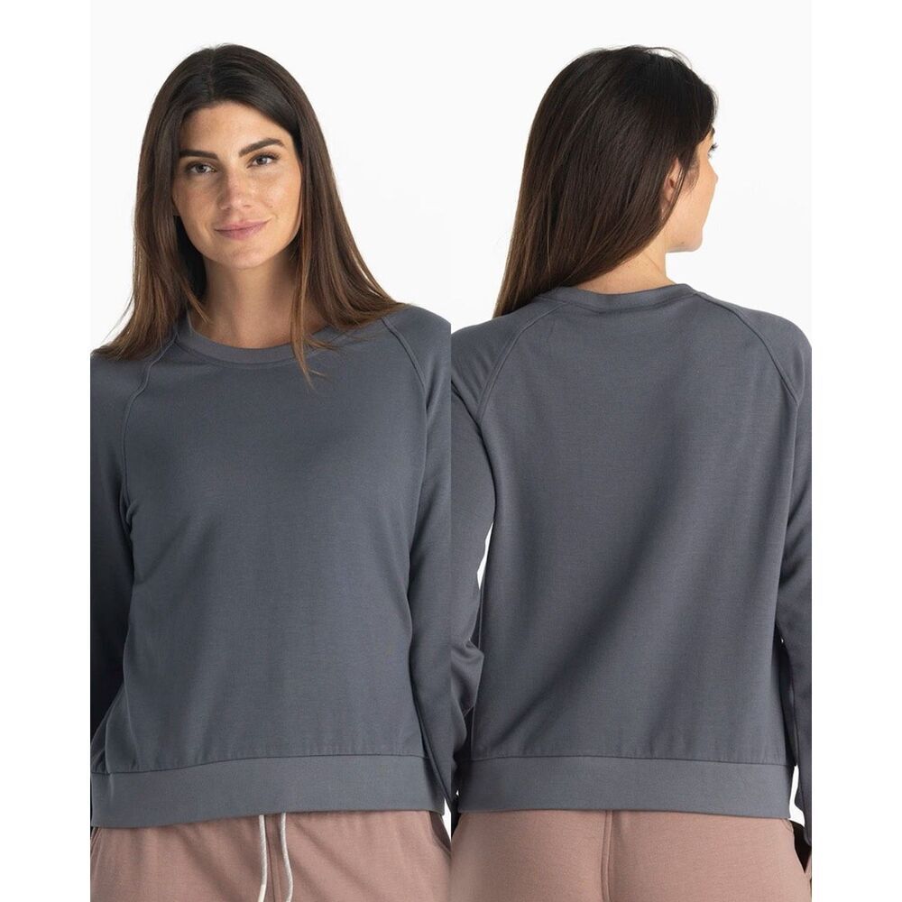Free Fly Apparel Women's Crew Neck Sweater in Slate Gray